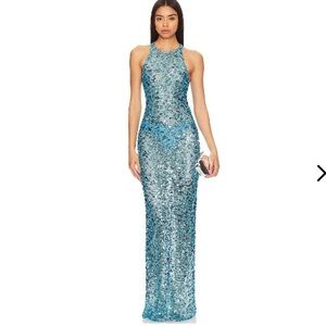 REVOLVE Blue Sequin Maxi Dress